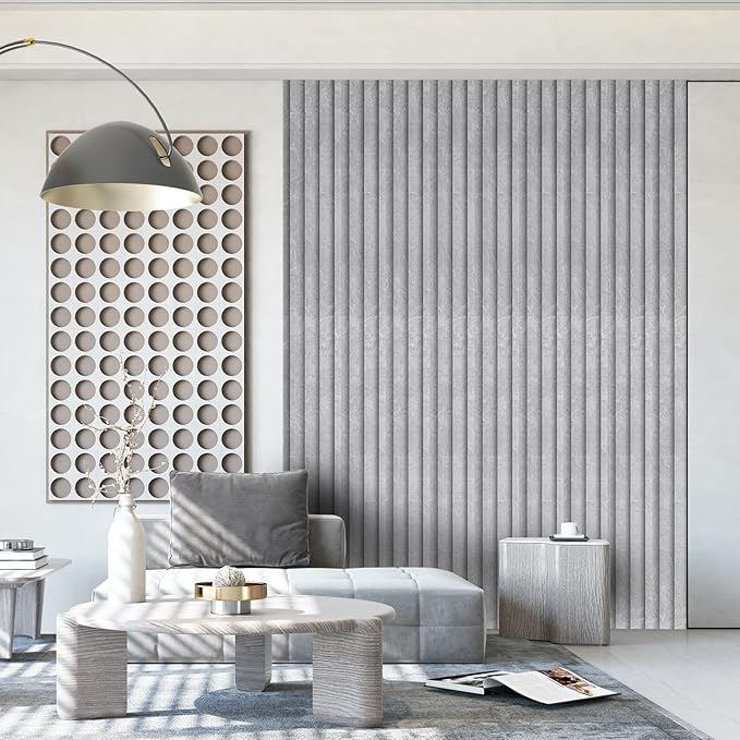 OUZUGIE WPC Acoustic Slat Wall Paneling, Living Room, TV Background, Study Room - Image 2