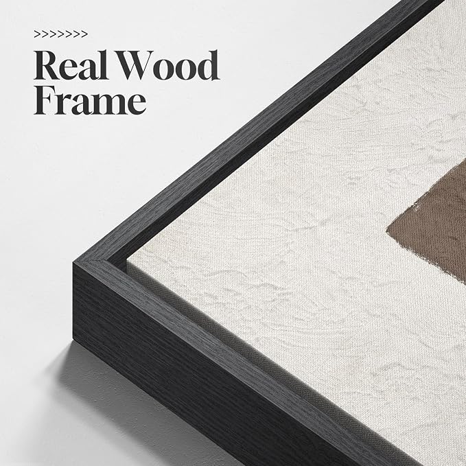 Extra Large Framed Neutral Abstract Wall Art, Vertical Modern Canvas Prints - Image 5