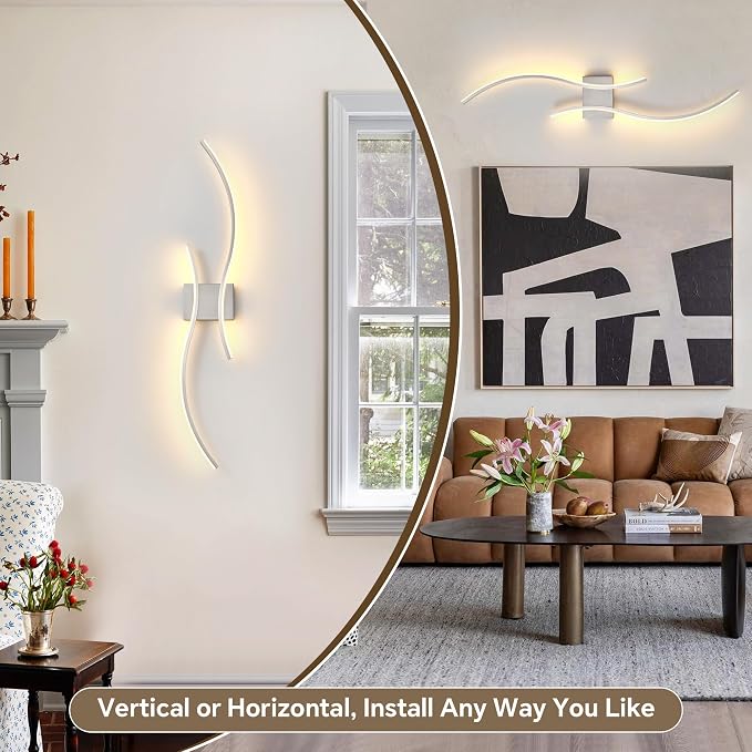 Battery Operated Wall Sconce Set of 2, Dimmable Modern LED Rechargeable Wall - Image 3