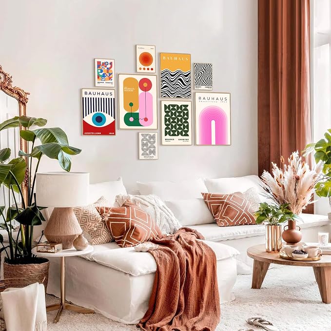 KBKBART 9PCS Eclectic Wall Art Decor, Modern Maximalist Wall Prints - Image 5