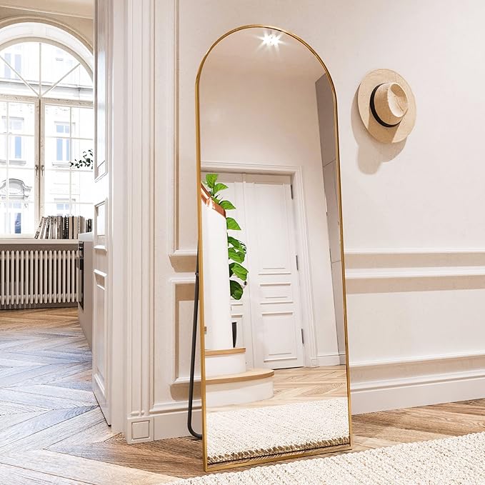 HARRITPURE 64"x21" Arched Full Length Mirror Free Standing Leaning Hanging by HARRITPUREHome