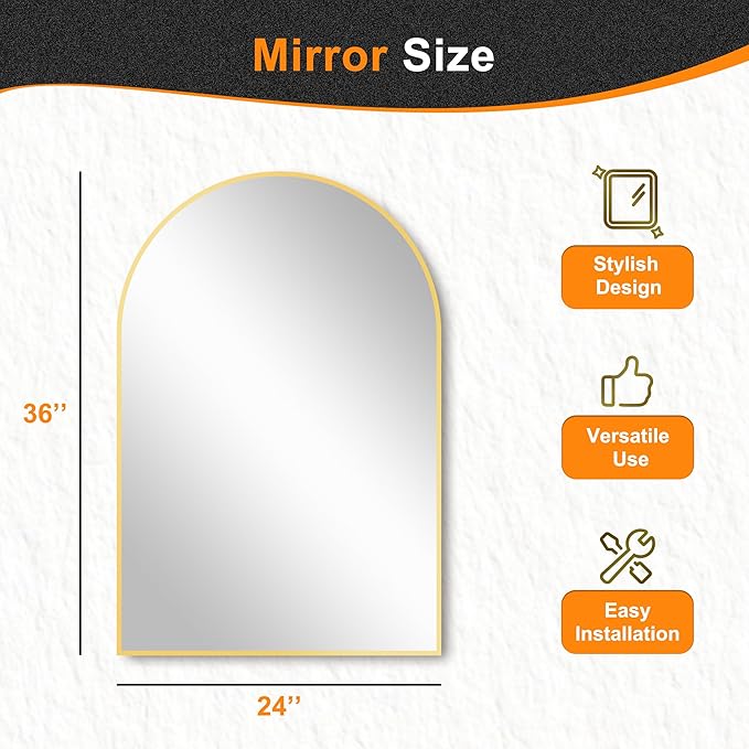 Delma Arched Bathroom Mirror, Living Room and Entryway - Image 5