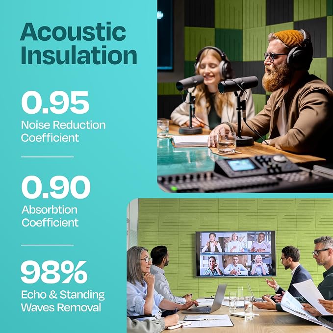 Acoustic Panels 12-Pack Soundproof Wall Panels 12"x12"x0.4" Decorative Sound - Image 3