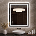 LOAAO 35.4"x29.9" LED Mirror for Bathroom, Lighted Bathroom Mirror by LOAAO