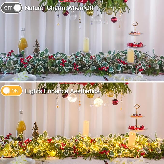 suddus 40 LED Christmas Fairy Lights Battery Powered, 12.5ft Vine String Lights - Image 5