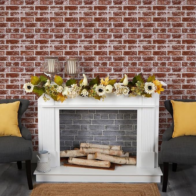 3D Peel and Stick Faux Brick Wall Panels 11.8" x 11.8" 10-Pack, Small - Image 9