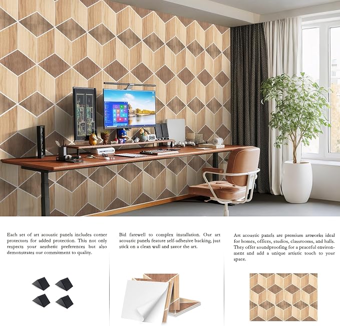 12Pack Acoustic Panels, Self-Adhesive Sound Proof Panels - Image 4