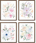 Bouquet Set Art Print Framed Walnut 16x20 by HausandHuesArtPrints