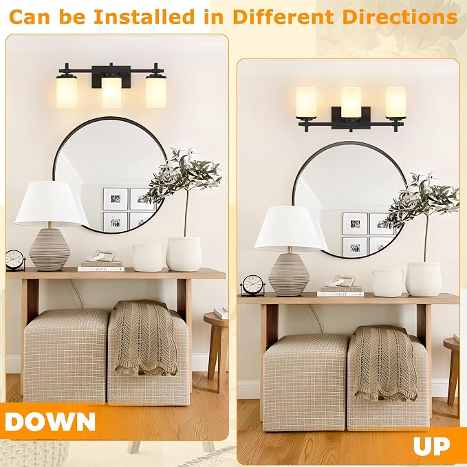 3-Lights Black Vanity Lights for Bathroom - Image 4