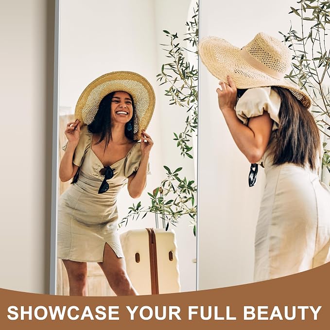 Delma Full Length Mirror, Wall Mounted, Freestanding or Leaning, Rounded - Image 4