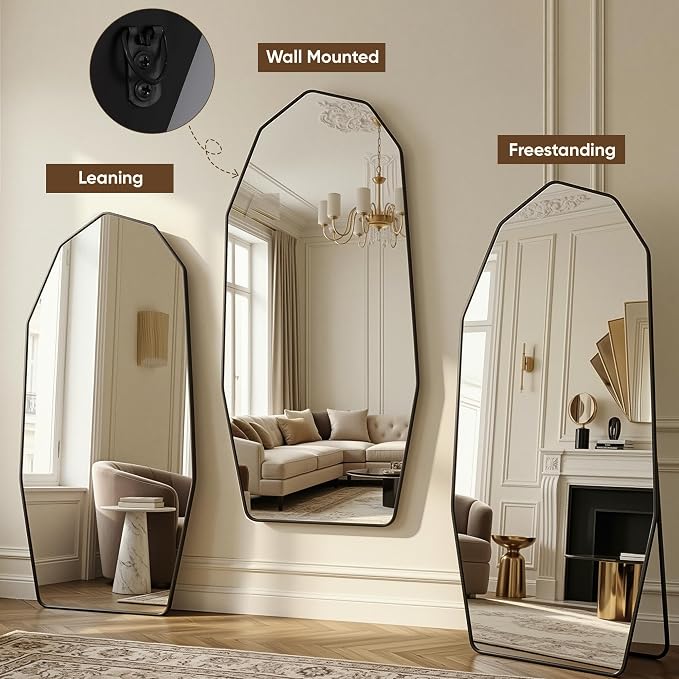 Antok Full Length Mirror, Free Standing Wall Mounted or Leaning Full Body Mirror - Image 7