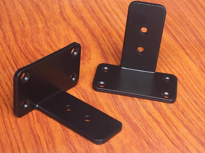 8 Pack - 3 inch Black Hidden L Shelf Bracket Iron Floating Shelf Brackets - Image 5