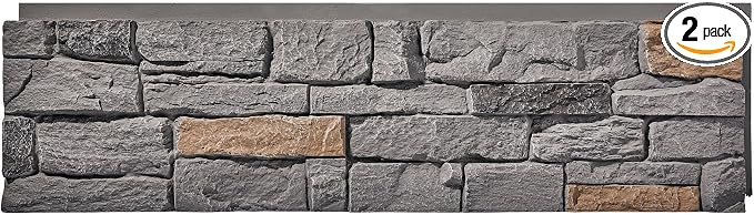 Faux Stone Wall Panels 2-Pack PU Stone Veneer Siding, Mortarless 46.25x12.88 by Wallwell