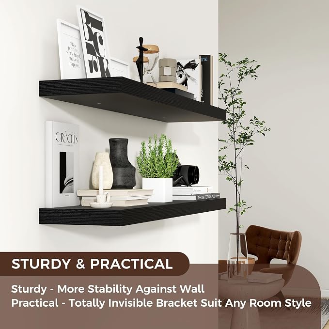 Venusmiles Floating Shelves for Wall 36 inch Long, Engineered Wood Wall Shelves - Image 5