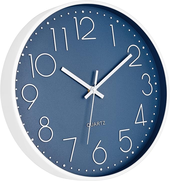 Foxtop Modern Wall Clock Silent Non Ticking Battery Operated Quartz Round Wall - Image 5