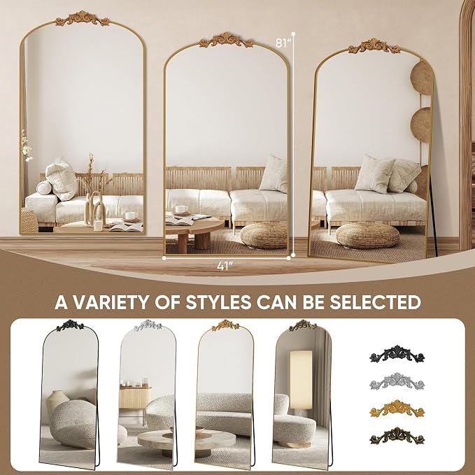 Antok Arched Full Length Mirror, Full Body Mirrors - Image 7