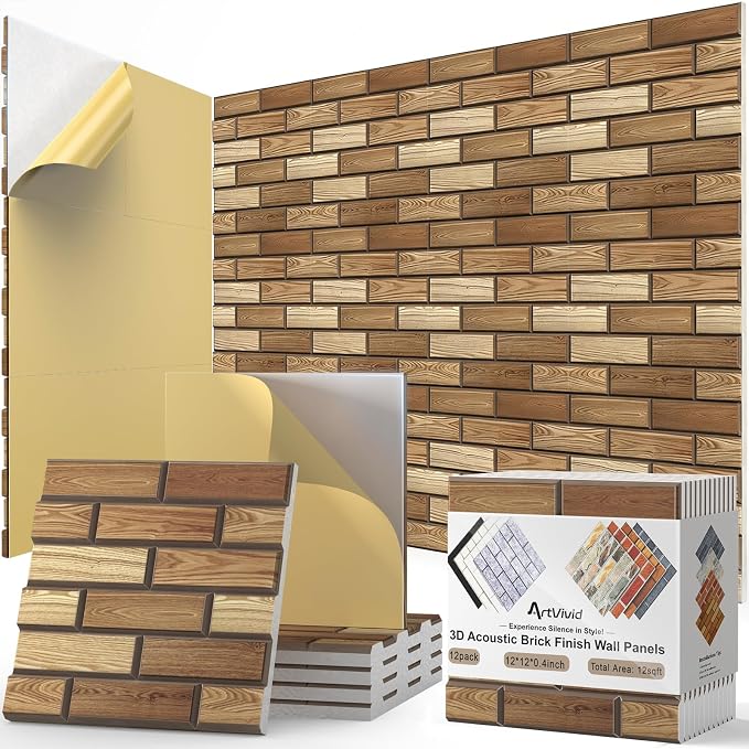 12Pack Acoustic Panels, High Density Decorative Acoustic Foam by ArtVivid