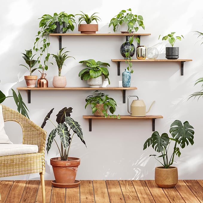 DINZI LVJ Long Wall Shelves, 47.3Inch Wall Mounted Shelves Set of 2, Extra - Image 2