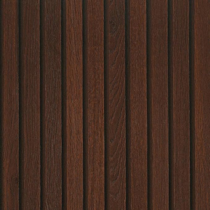 FunStick Brown Slats Wood Wallpaper Peel and Stick Removable Walnut Wood by FunStick