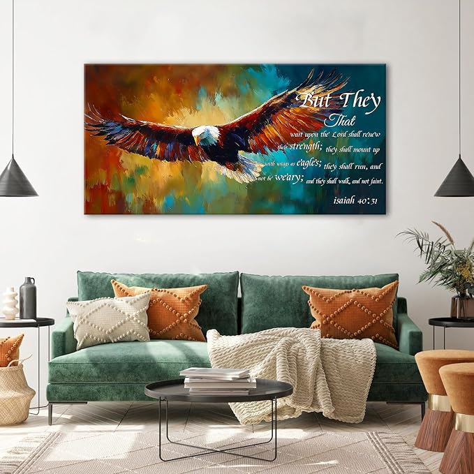 Christian Eagle Wall Art Isaiah 40 31 Poster Bible Verse Wall Decor - Image 3