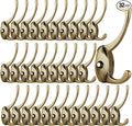 IBosins 32 Pack Antique Brass Coat Hooks Wall Mounted by IBosins