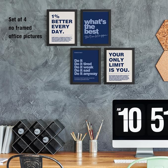 DSHFG Motivational Inspirational Office Wall Art Decor Prints Set of 4 - Image 5