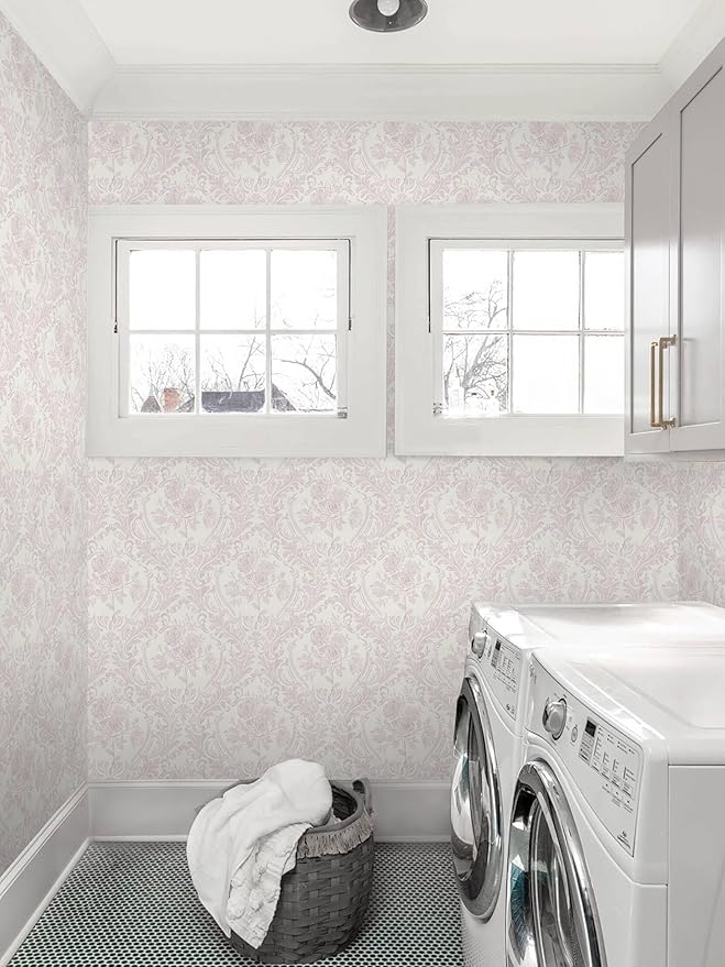Ismoon Floral Peel and Stick Wallpaper Pink Contact Paper Boho Watercolor - Image 6
