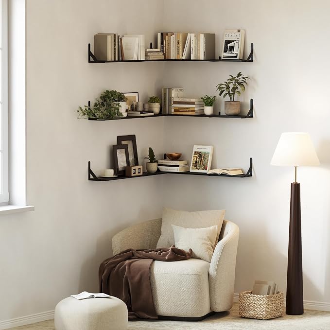 WOPITUES Floating Shelves for Wall 32″W x 8″D, Long Wall Mounted Shelves Set of - Image 5