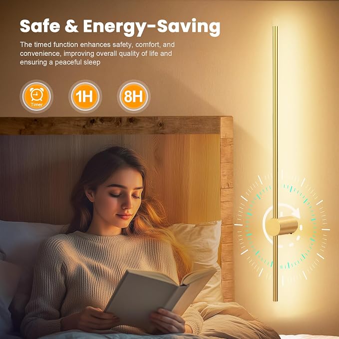 NIORSUN 35.4 Inch Battery Operated Wall Sconce Set of 2, 10 Colors Dimmable - Image 7