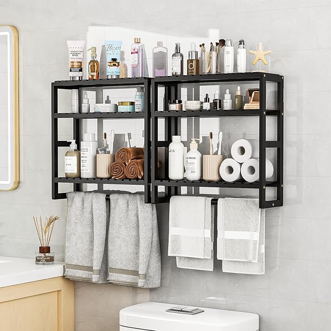 Galood Over The Toilet Storage Bathroom Shelves Wall Mounted 3 Tier Space Saver by Galood