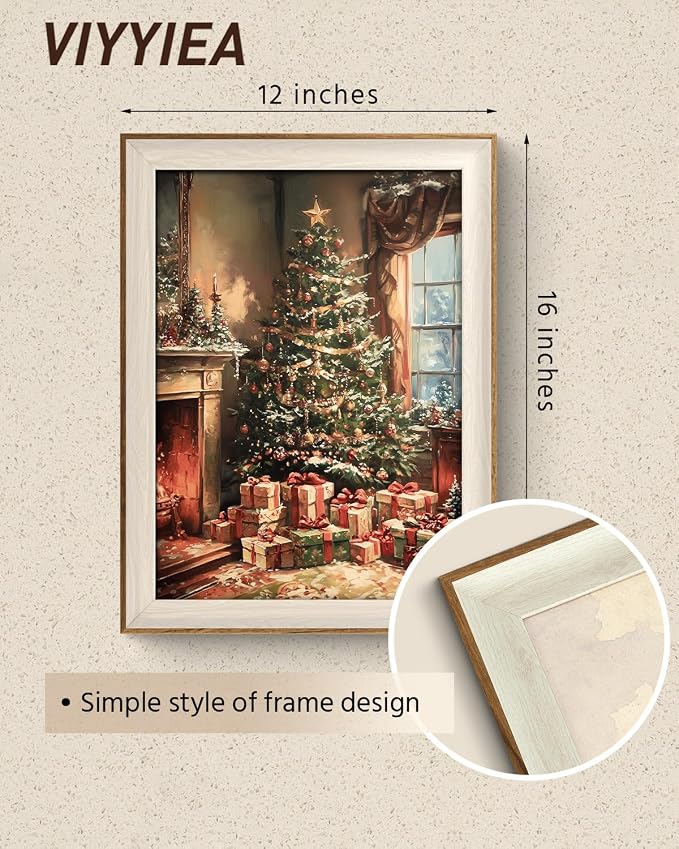VIYYIEA Winter Framed Wall Art for Living Room, Christmas Tree Canvas Prints - Image 3