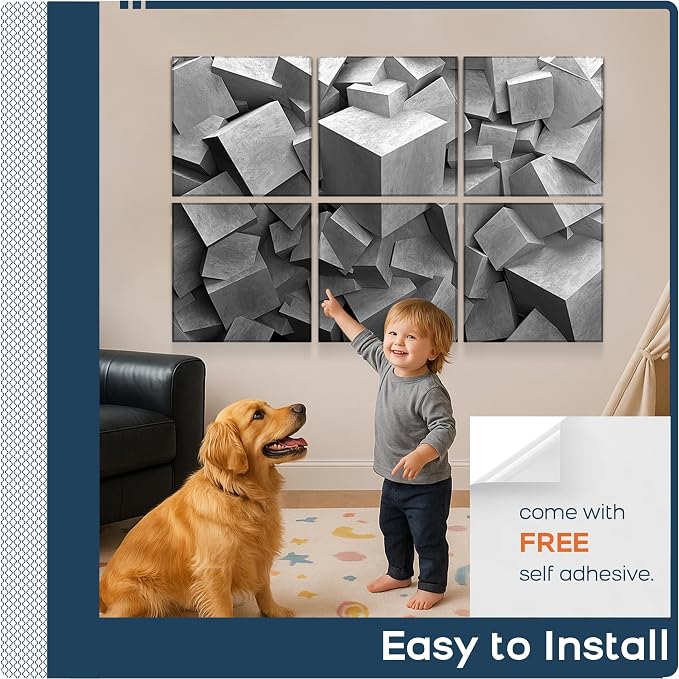 BUBOS 6 Pack Self-Adhesive Acoustic Wall Panels, 70.8" x 47.2" Sound Panels - Image 8