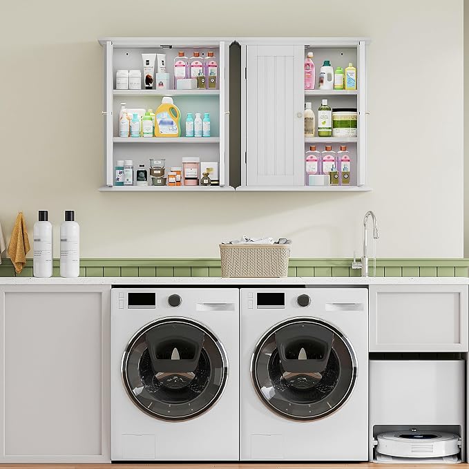 ChooChoo Bathroom Wall Cabinet Set of 2, Over The Toilet Space Saver Storage - Image 6