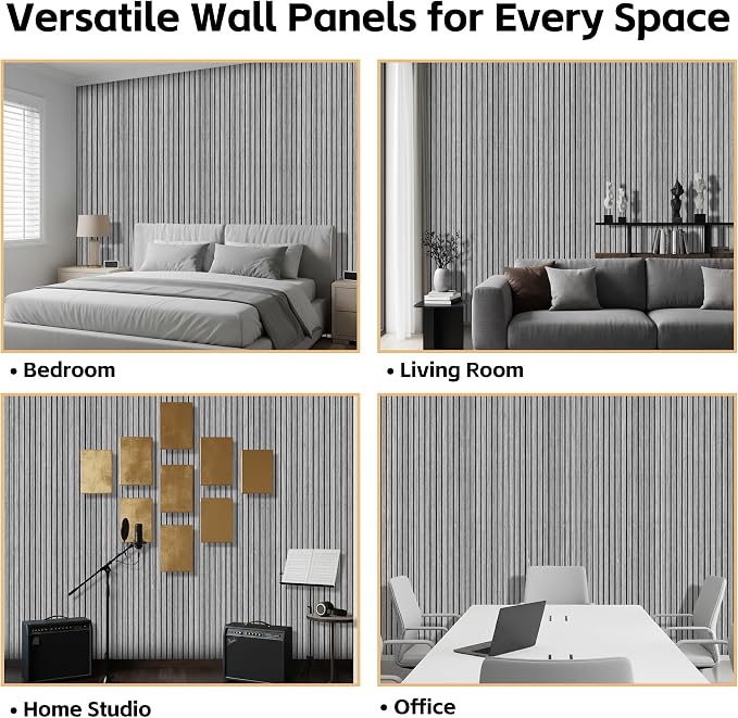 RITOLLO 8 Packs Acoustic Panel 47.2"×23.6" Sound Absorbing Slat Wall Panels - Image 6