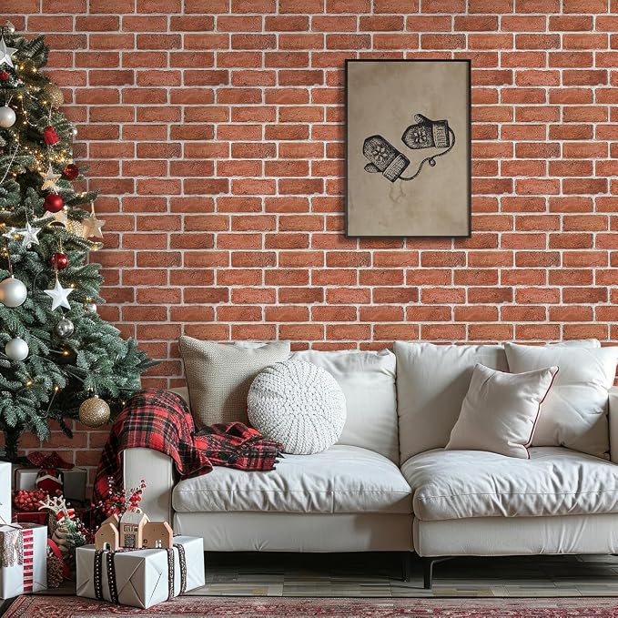 3D Faux Brick Wall Panels Peel and Stick, Small Brick-Look Textured Wall Sticker - Image 5