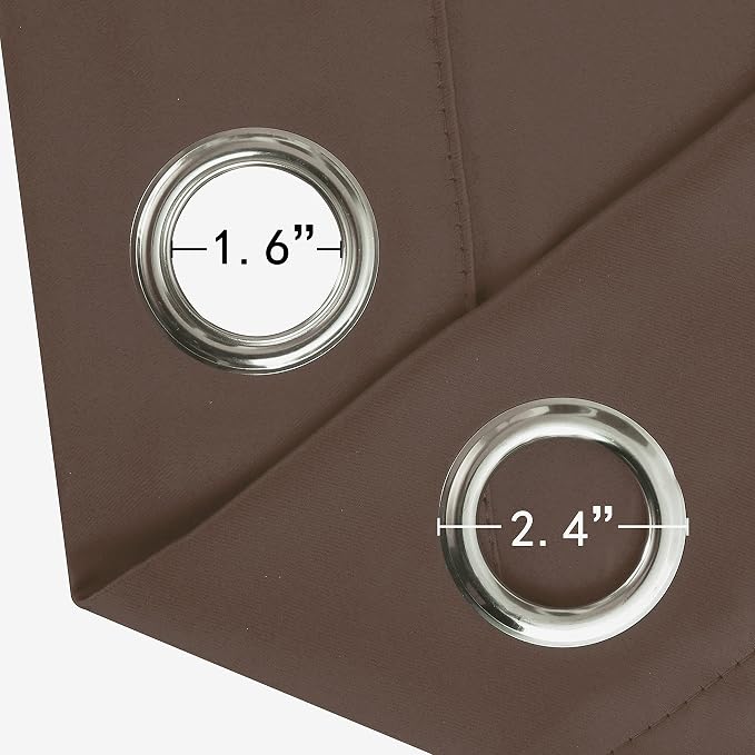 LEMOMO Chocolate Brown Thermal Blackout Curtains/42 x 95 Inch/Set of 2 Panels - Image 5