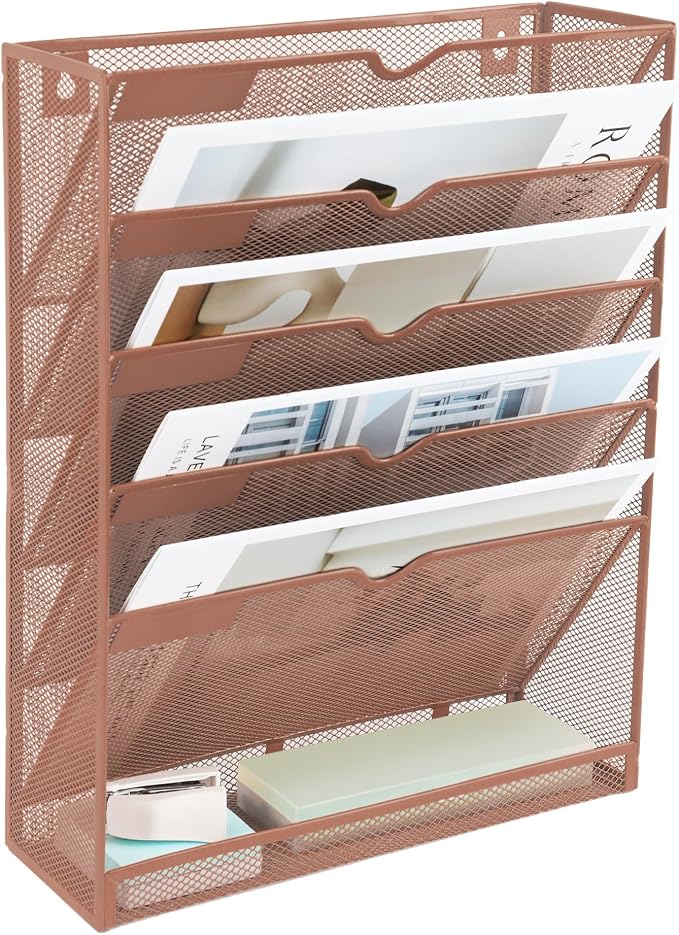 EASEPRES 6 Tier Mesh Hanging Wall File Organizer, Desk Vertical Mail Paper - Image 8