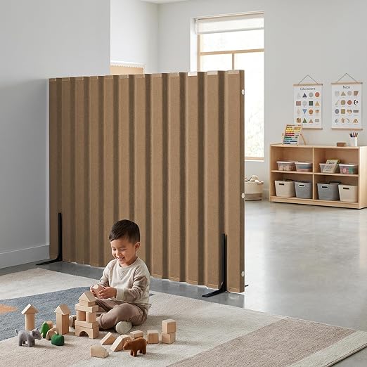 Angeles, Quiet Divider with Sound Sponge 48" x 6' Wall in Natural Tan, - Image 2