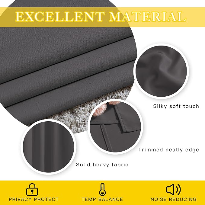 NICETOWN Sliding Glass Door Curtain Extra Long 132 inches Long, Grommet Thermal - Image 5