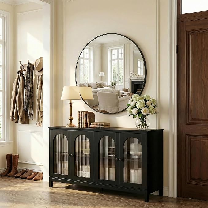 Antok 24 Inch Round Mirror for Wall, Round Bathroom Mirror, Circle Wall Mirrors - Image 4