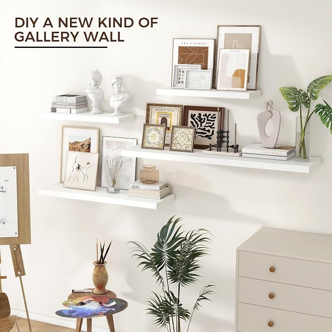 Venusmiles Floating Shelves for Wall 24 inch Long, Engineered Wood Wall Shelves - Image 2