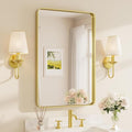 TETOTE Brushed Gold Bathroom Mirror, 24 x 36 Inch Metal Framed Mirror, Brushed by TETOTE