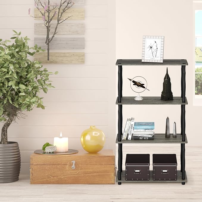 Furinno Turn-N-Tube 4-Tier Multipurpose Shelf Display Rack, Classic Tubes - Image 2