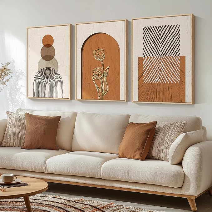 Large Framed Boho Abstract Wall Art by Cuspin