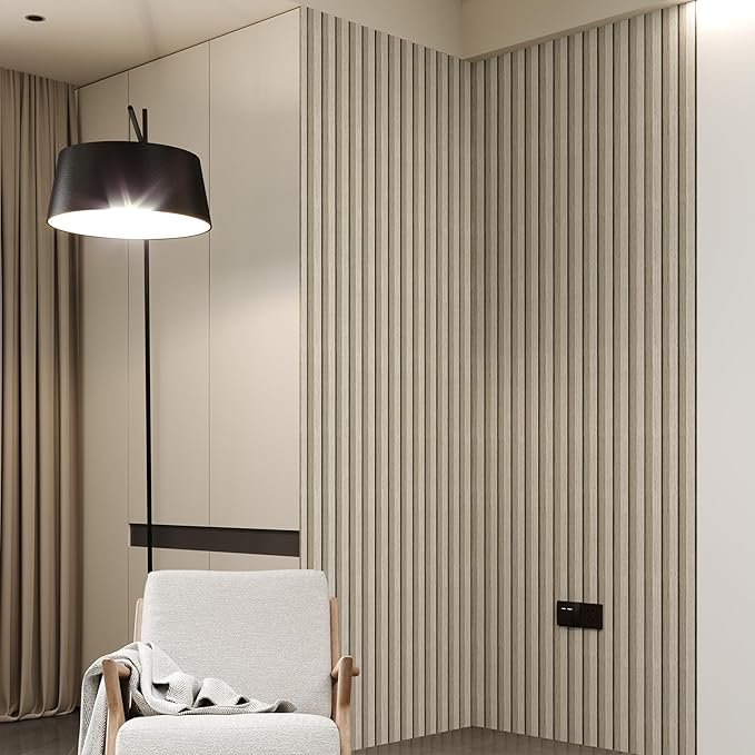 Peel and Stick PVC Slat Wall Panels, Wood Grain Self-Adhesive Soundproof - Image 2