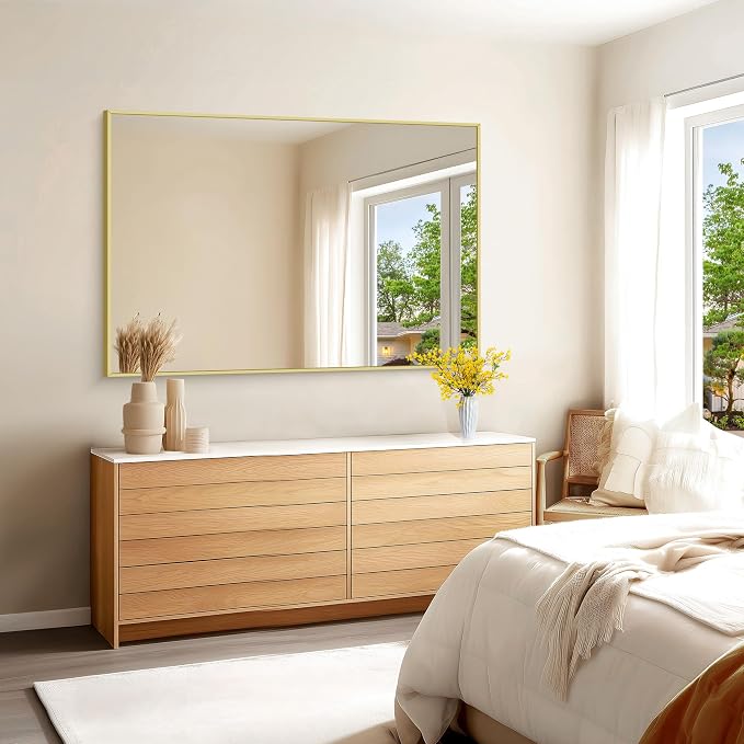 KOCUUY Large Gold Bathroom Mirror, 55x36 inch Rectangular Mirror - Image 5