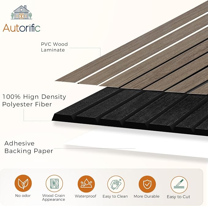 12 Pack PVC Wood Grain Acoustic Wall Panels, 11.8 x 15.7 x 0.35 Inch Wall - Image 4