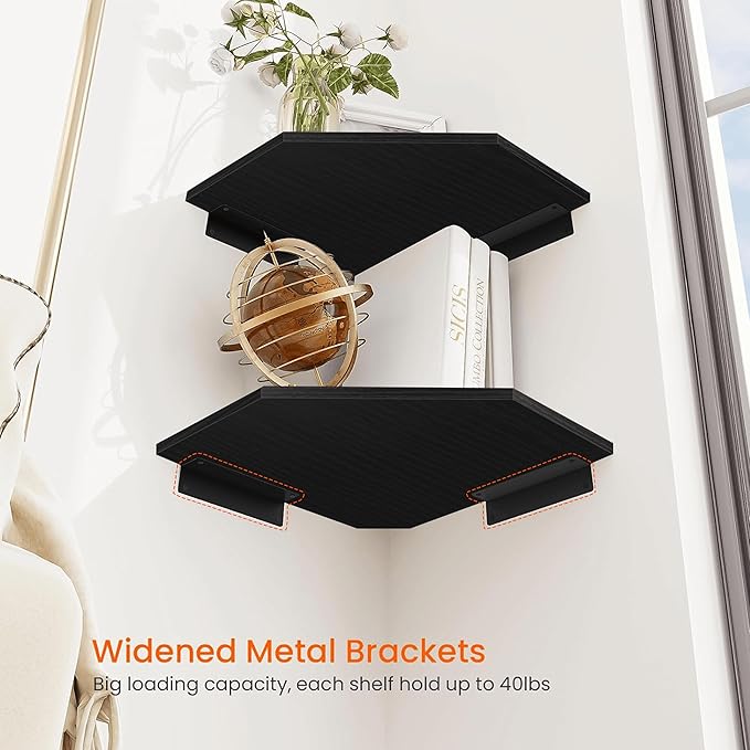 Homode Corner Floating Shelves, Corner Shelves Wall Mounted - Image 6