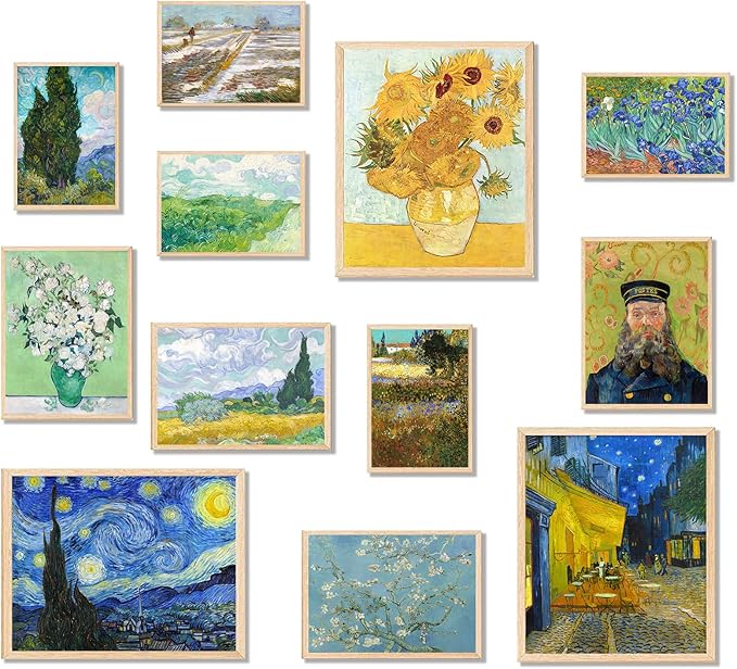 KBKBART Vintage Eclectic Wall Art Prints Set of 12, Abstract Eclectic Wall by KBKBART