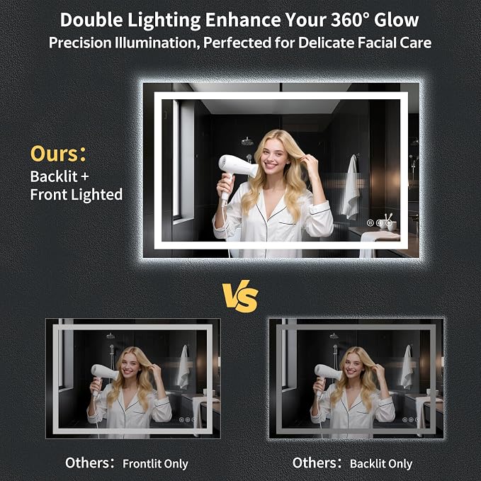 55"x36" LED Bathroom Mirror - Image 4
